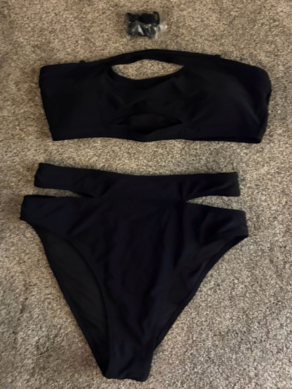Cupshe Black Cutout Two-Piece Bikini Set